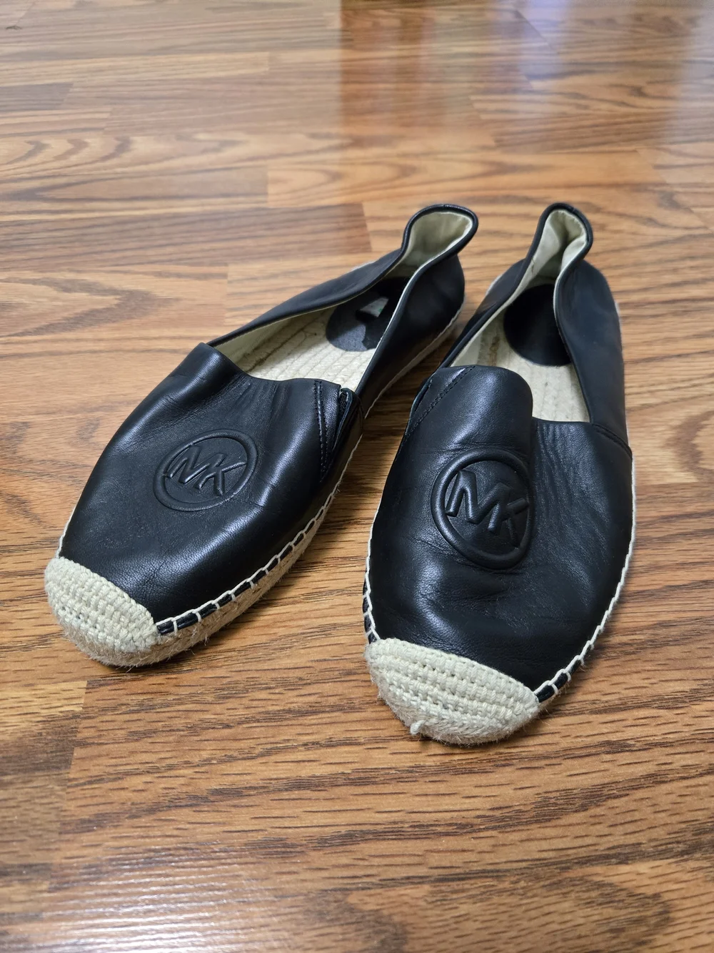 Michael Kors Black Leather Espadrilles